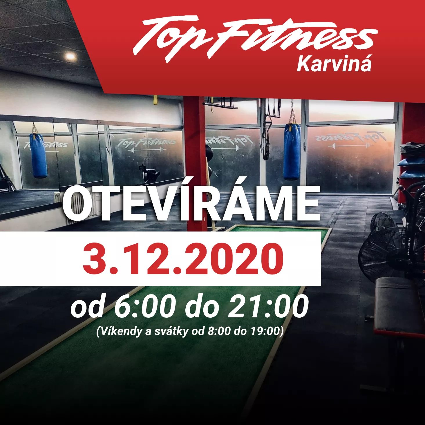 Opět otevíráme 3.12.2020 od 6:00